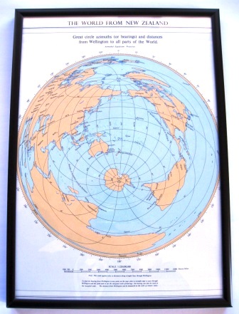 A 1950's map that places Wellington at the centre of the world!